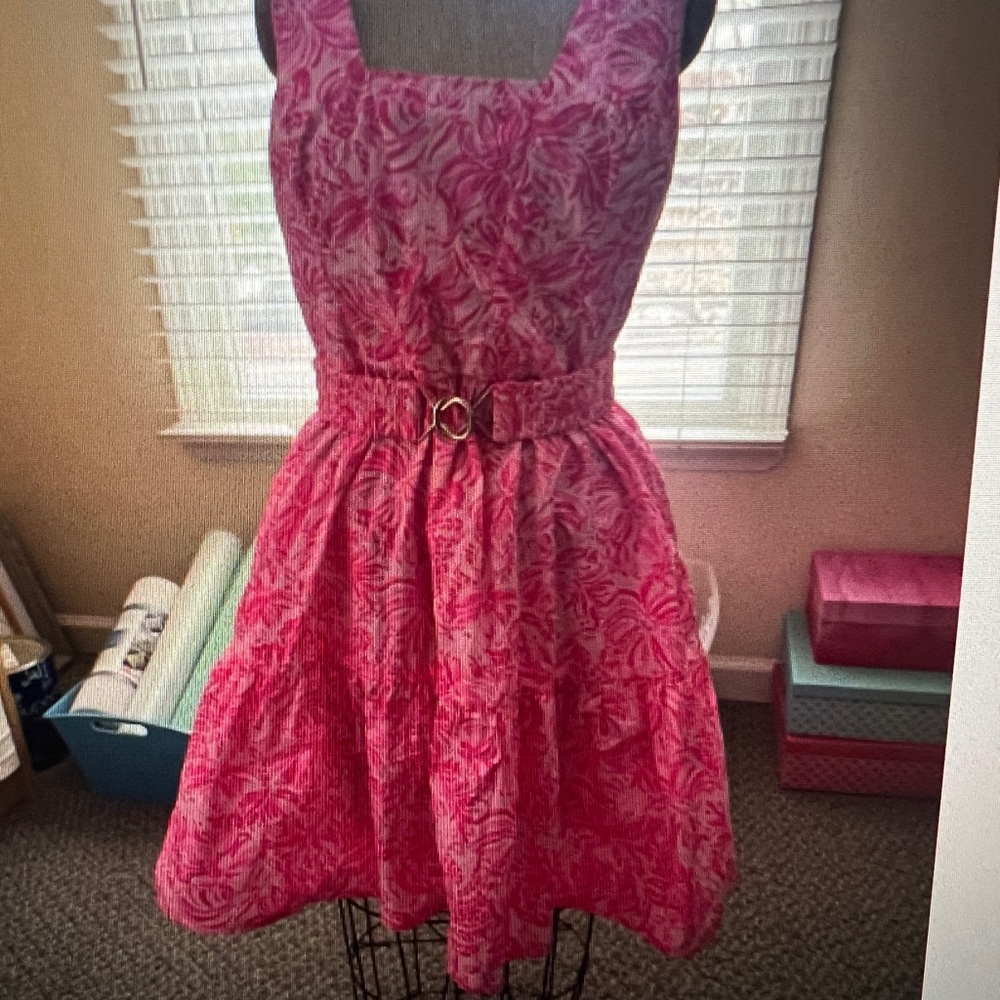 Lilly Pulitzer McKinnon Dress Pink Blossom Foxy Llama 4 - Picture 3 of 3